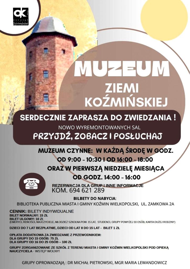 MUZEUM - GODZINY OTWARCIA