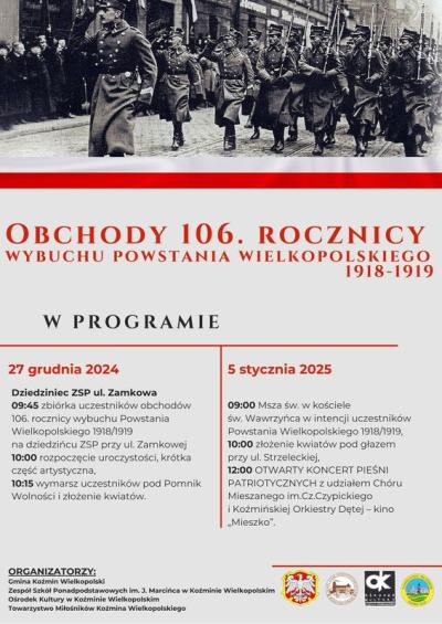 106. ROCZNICA WYBUCHU POWSTANIA WIELKOPOLSKIEGO 1918 - 1919