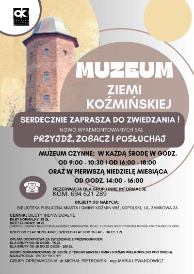 GODZINY OTWARCIA MUZEUM W KOŹMINIE WIELKOPOLSKIM