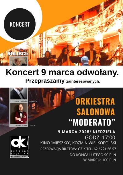 KONCERT SALONOWY MODERATO ODWOŁANY