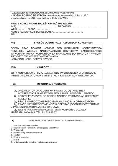 KONKURS PLASTYCZNY 