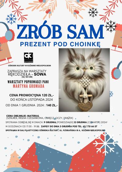 ZRÓB SAM PREZENT POD CHOINKĘ - RĘKODZIEŁO SOWA