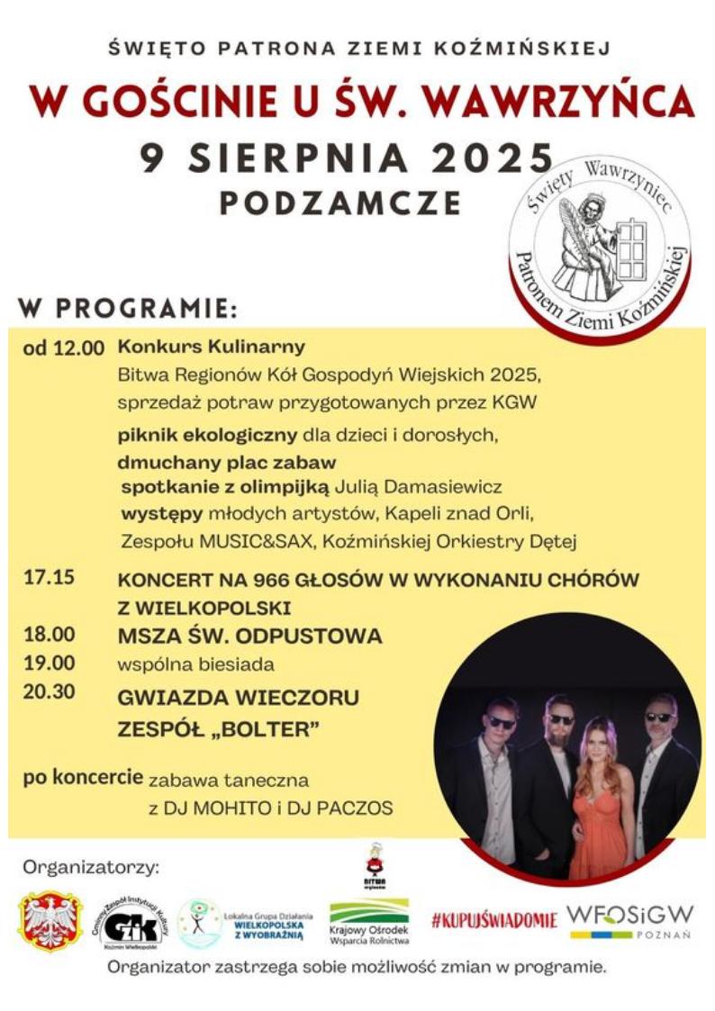 ŚWIĘTO PATRONA ZIEMI KOŹMIŃSKIEJ
