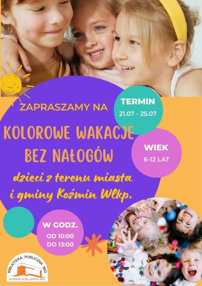 BIBLIOTEKA W KOŹMINIE WIELKOPOLSKIM ZAPRASZA NA WAKACJE 