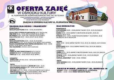 NASZA OFERTA W OŚRODKU KULTURY