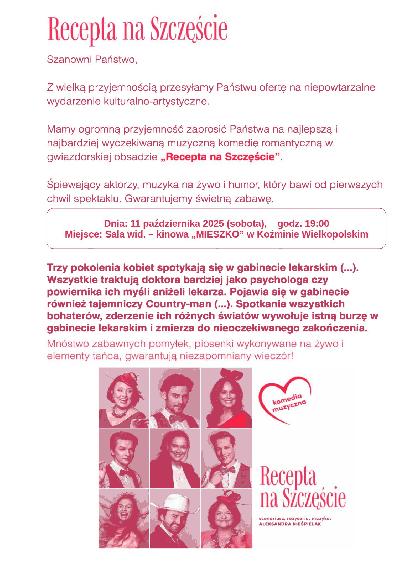 SPEKTAKL KOMEDIOWY - RECEPTA NA SZCZĘŚCIE