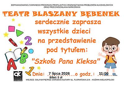 TEATR BLASZANY BĘBENEK - SPEKTAKL DLA DZIECI